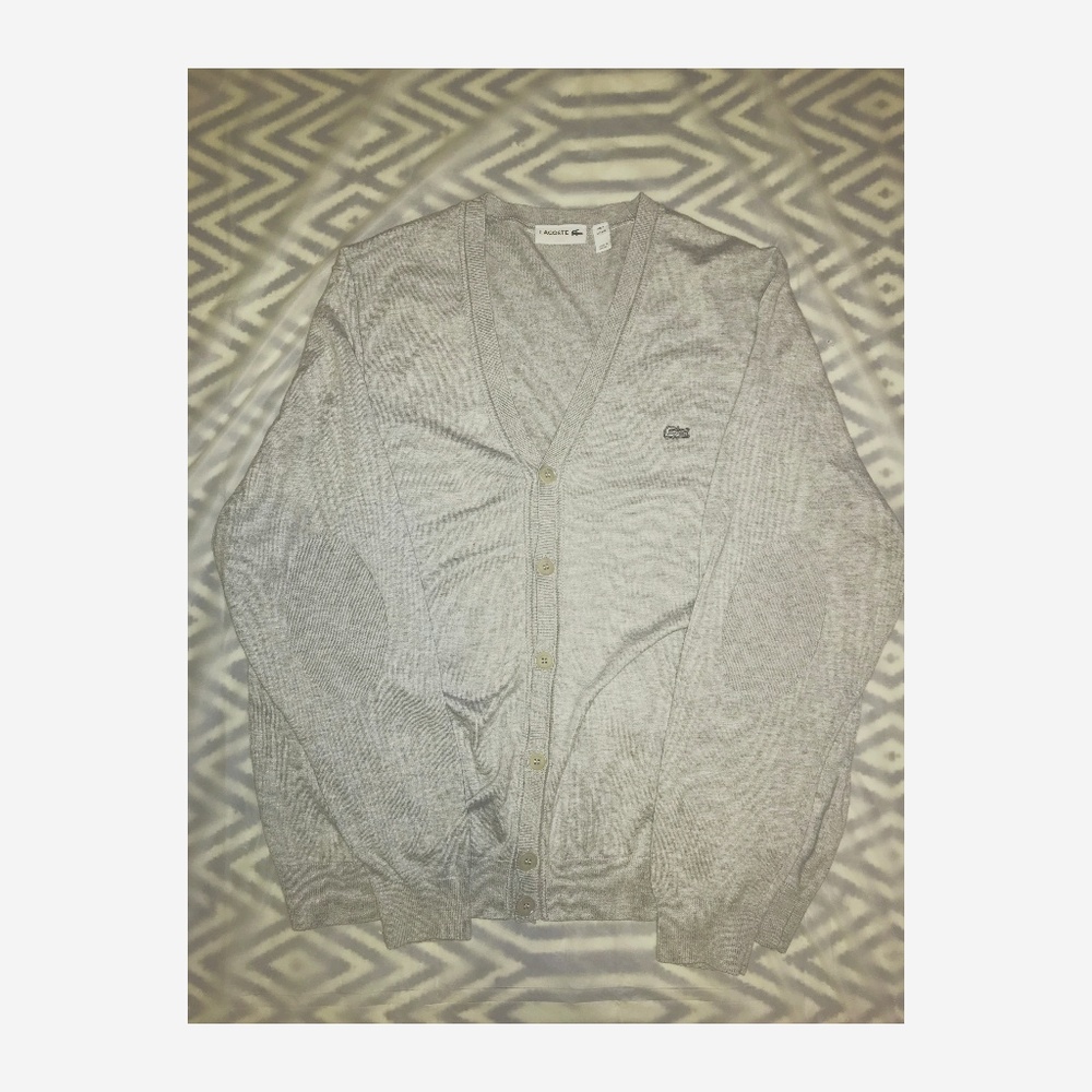 Cozy Classy Cool Grey Lacoste Cardigan XXL